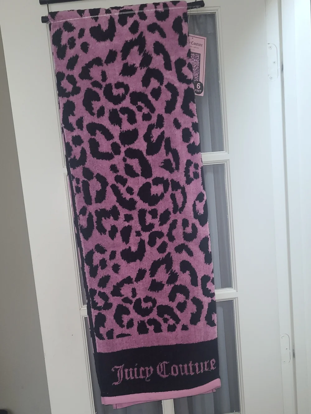 Juicy Couture Pink Leopard Print Beach Towel